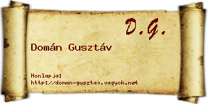 Domán Gusztáv névjegykártya